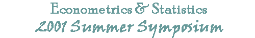 Econometrics and Statistics Summer Symposia 2001